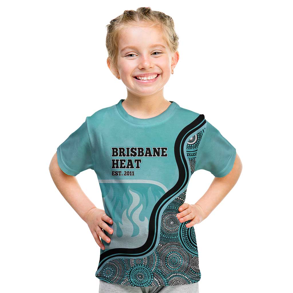 Custom Brisbane Heat Kid T Shirt Indigenous Art - Grunge Style