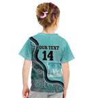Custom Brisbane Heat Kid T Shirt Indigenous Art - Grunge Style
