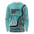 Custom Brisbane Heat Long Sleeve Shirt Indigenous Art - Grunge Style
