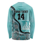 Custom Brisbane Heat Long Sleeve Shirt Indigenous Art - Grunge Style