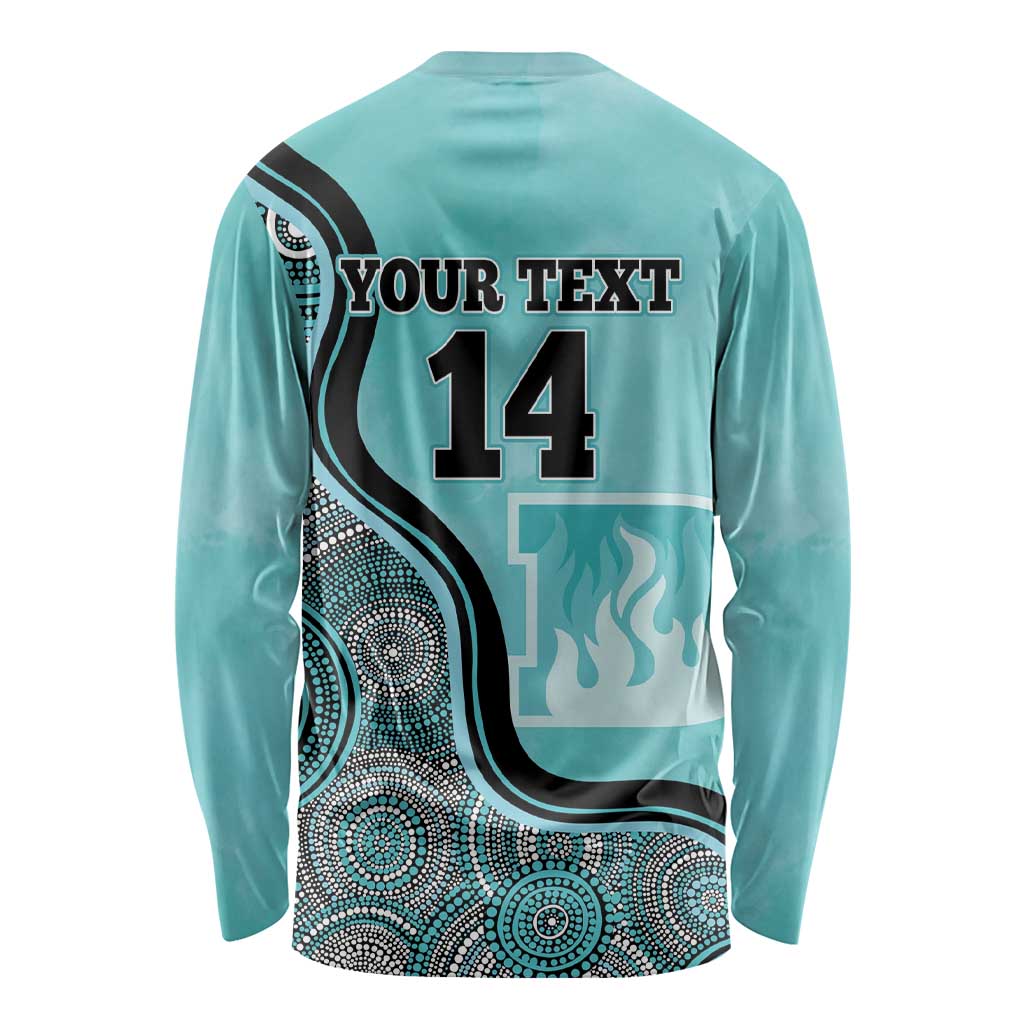 Custom Brisbane Heat Long Sleeve Shirt Indigenous Art - Grunge Style