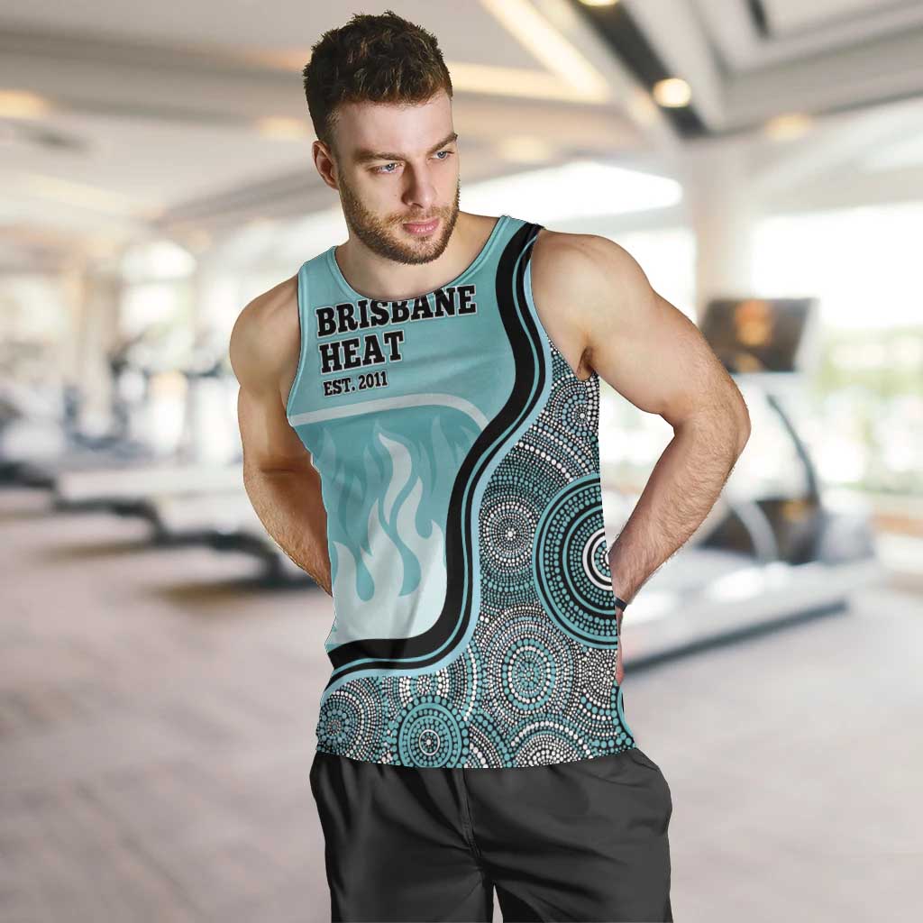 Custom Brisbane Heat Men Tank Top Indigenous Art - Grunge Style