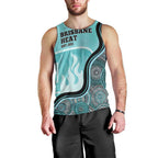Custom Brisbane Heat Men Tank Top Indigenous Art - Grunge Style