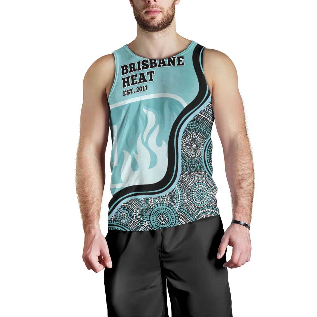 Custom Brisbane Heat Men Tank Top Indigenous Art - Grunge Style