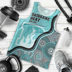 Custom Brisbane Heat Men Tank Top Indigenous Art - Grunge Style