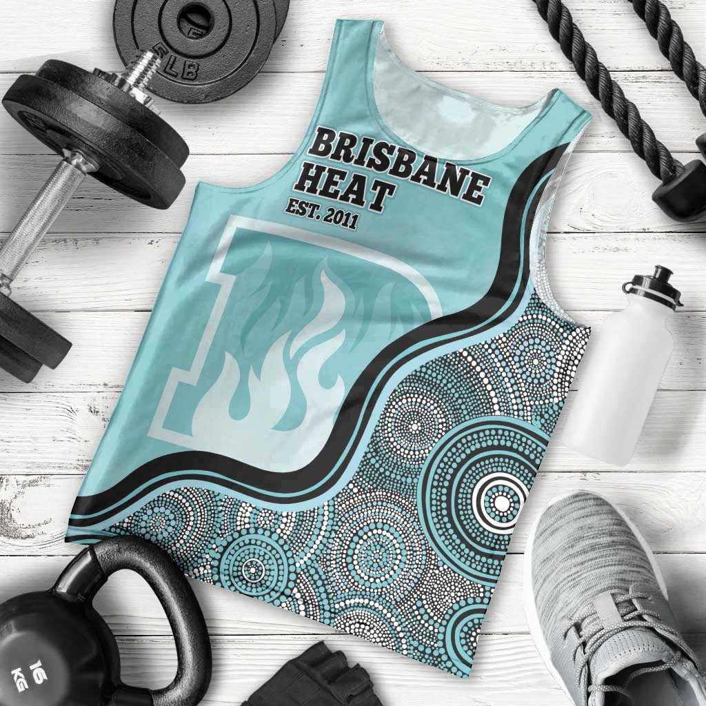 Custom Brisbane Heat Men Tank Top Indigenous Art - Grunge Style