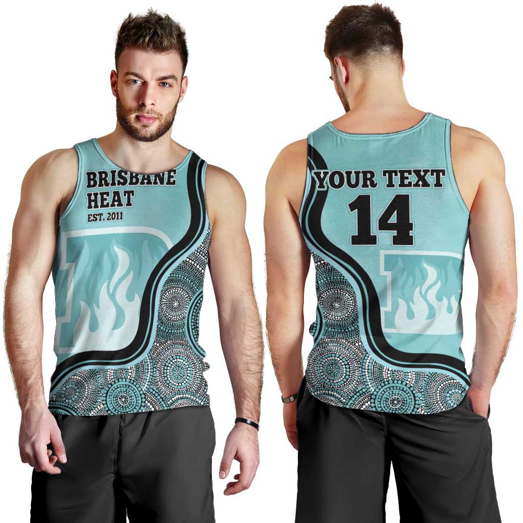 Custom Brisbane Heat Men Tank Top Indigenous Art - Grunge Style