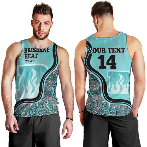 Custom Brisbane Heat Men Tank Top Indigenous Art - Grunge Style