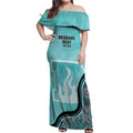 Custom Brisbane Heat Off Shoulder Maxi Dress Indigenous Art - Grunge Style