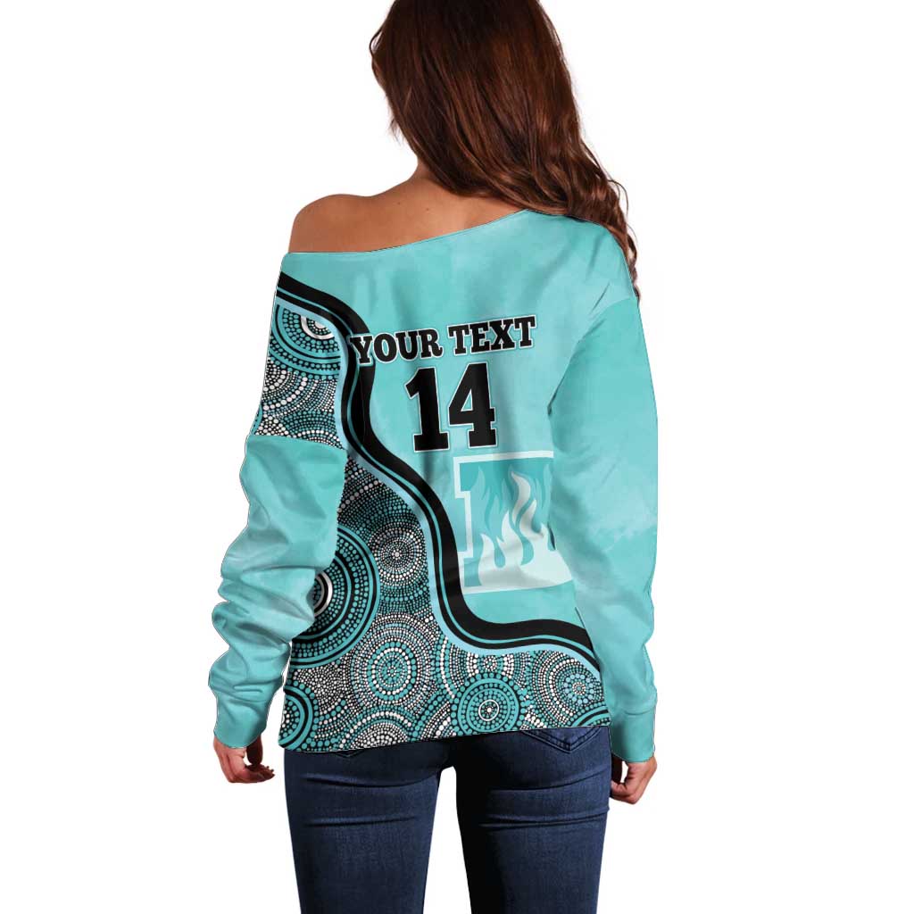 Custom Brisbane Heat Off Shoulder Sweater Indigenous Art - Grunge Style