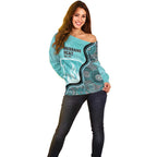 Custom Brisbane Heat Off Shoulder Sweater Indigenous Art - Grunge Style