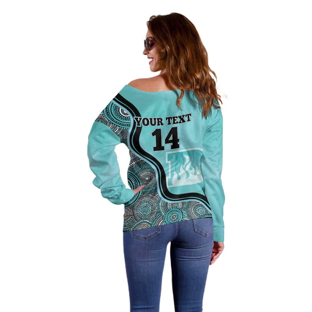 Custom Brisbane Heat Off Shoulder Sweater Indigenous Art - Grunge Style