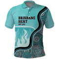 Custom Brisbane Heat Polo Shirt Indigenous Art - Grunge Style