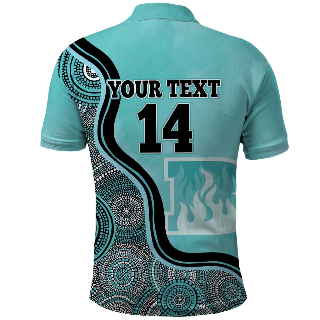Custom Brisbane Heat Polo Shirt Indigenous Art - Grunge Style