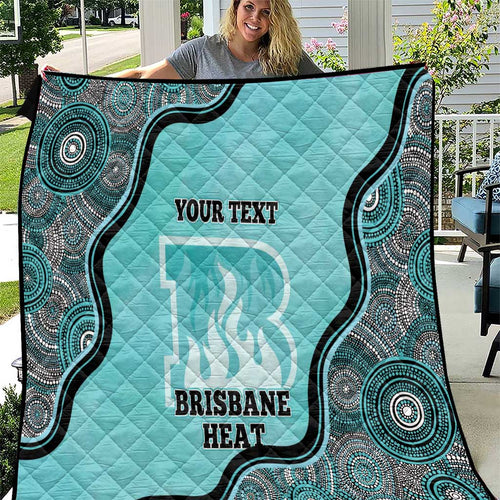 Custom Brisbane Heat Quilt Indigenous Art - Grunge Style