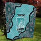 Custom Brisbane Heat Quilt Indigenous Art - Grunge Style