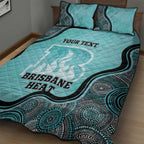 Custom Brisbane Heat Quilt Bed Set Indigenous Art - Grunge Style