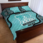 Custom Brisbane Heat Quilt Bed Set Indigenous Art - Grunge Style