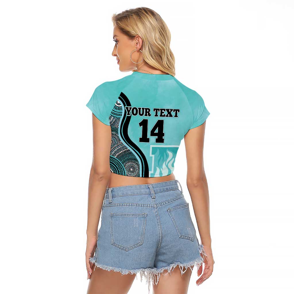 Custom Brisbane Heat Raglan Cropped T Shirt Indigenous Art - Grunge Style