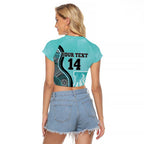 Custom Brisbane Heat Raglan Cropped T Shirt Indigenous Art - Grunge Style