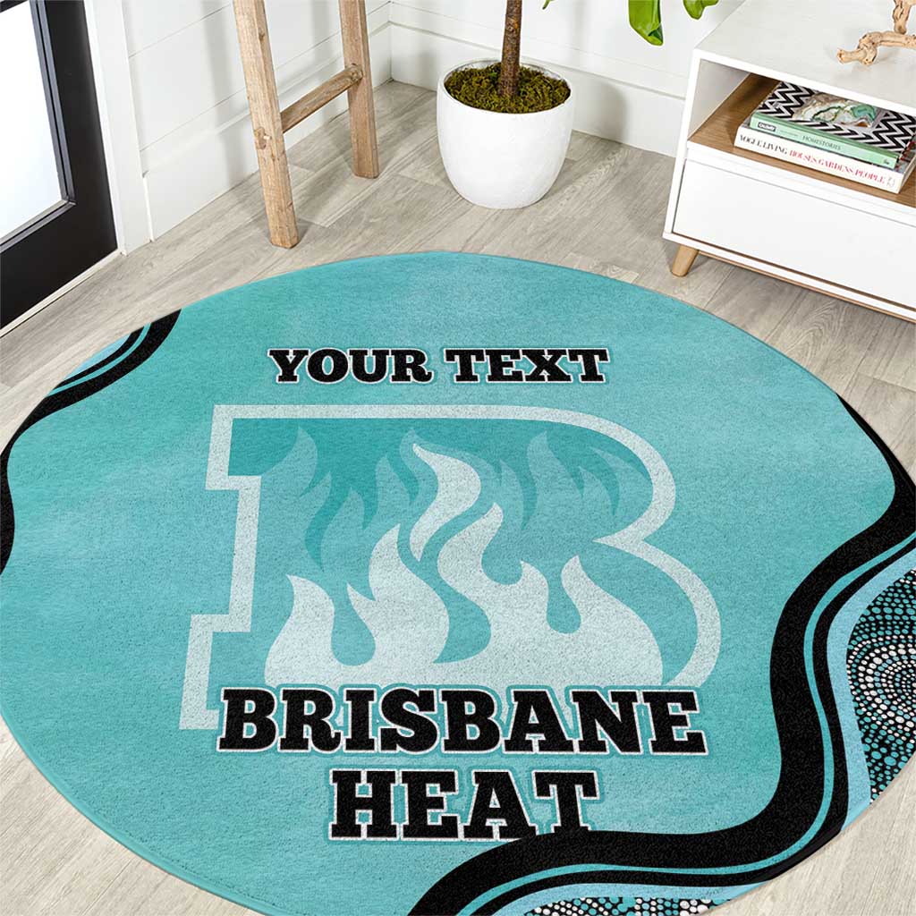 Custom Brisbane Heat Round Carpet Indigenous Art - Grunge Style