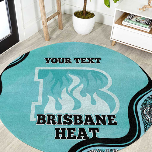 Custom Brisbane Heat Round Carpet Indigenous Art - Grunge Style