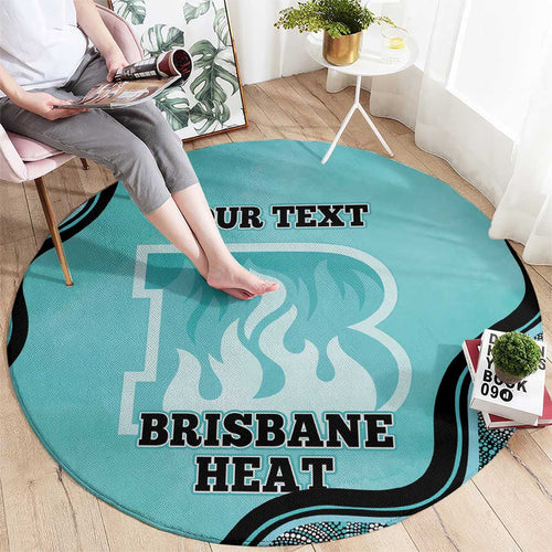 Custom Brisbane Heat Round Carpet Indigenous Art - Grunge Style
