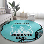 Custom Brisbane Heat Round Carpet Indigenous Art - Grunge Style