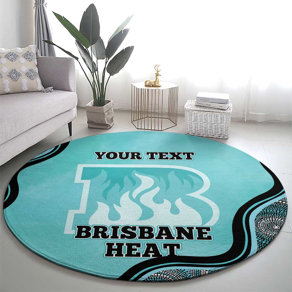 Custom Brisbane Heat Round Carpet Indigenous Art - Grunge Style