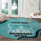 Custom Brisbane Heat Round Carpet Indigenous Art - Grunge Style