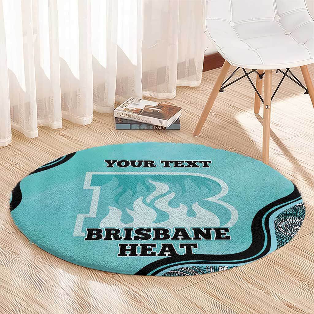 Custom Brisbane Heat Round Carpet Indigenous Art - Grunge Style