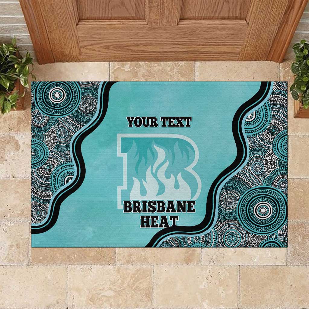 Custom Brisbane Heat Rubber Doormat Indigenous Art - Grunge Style