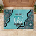 Custom Brisbane Heat Rubber Doormat Indigenous Art - Grunge Style