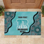 Custom Brisbane Heat Rubber Doormat Indigenous Art - Grunge Style