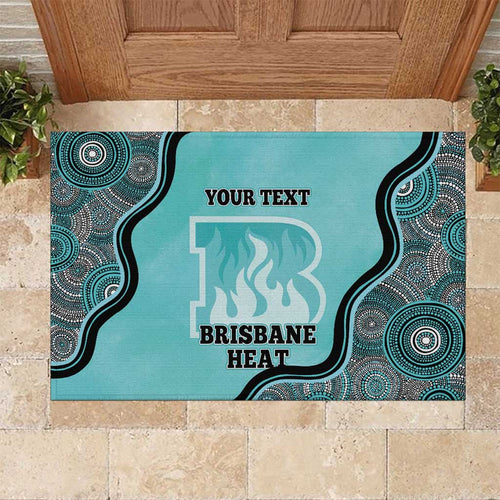 Custom Brisbane Heat Rubber Doormat Indigenous Art - Grunge Style