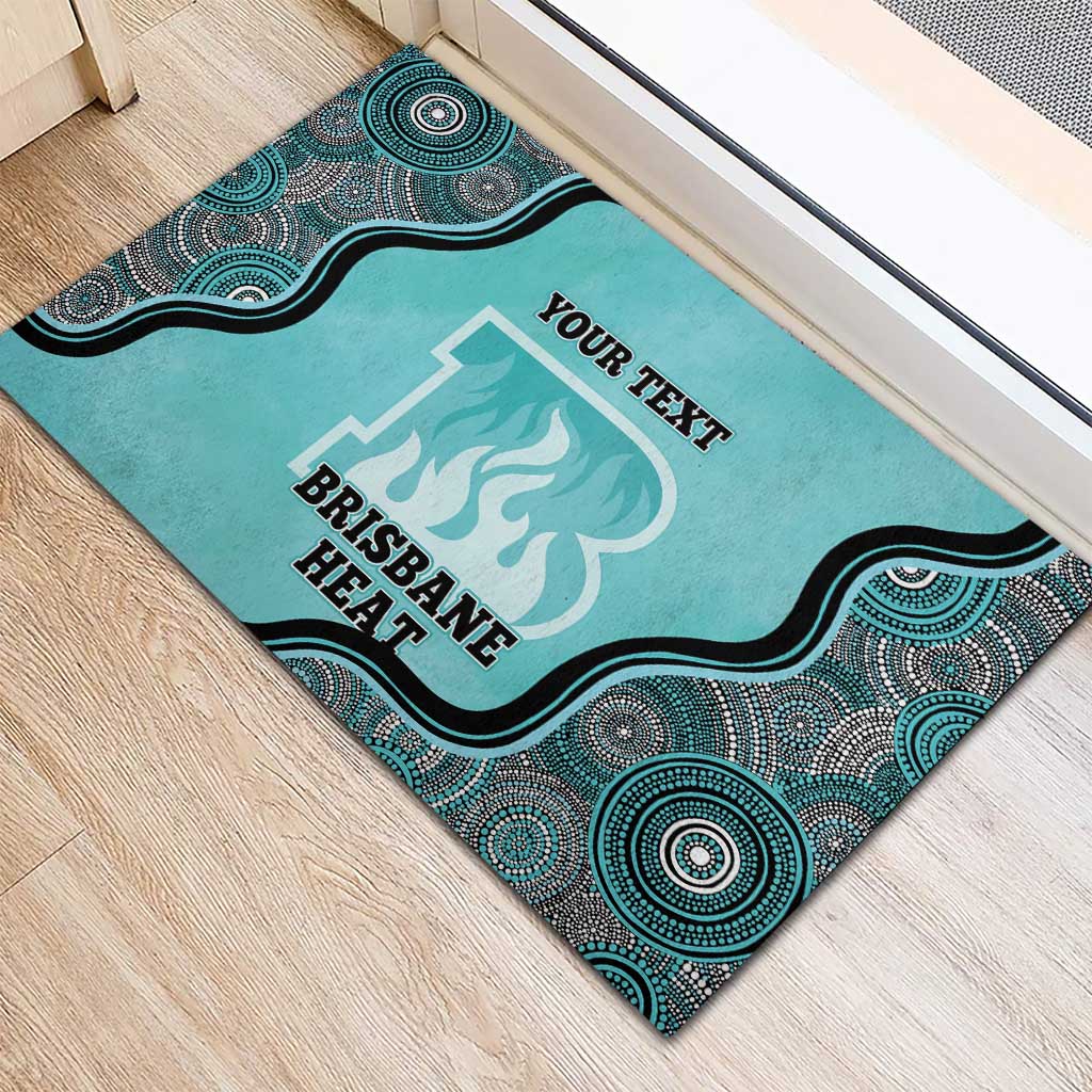 Custom Brisbane Heat Rubber Doormat Indigenous Art - Grunge Style