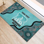 Custom Brisbane Heat Rubber Doormat Indigenous Art - Grunge Style