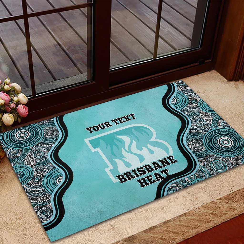 Custom Brisbane Heat Rubber Doormat Indigenous Art - Grunge Style