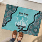 Custom Brisbane Heat Rubber Doormat Indigenous Art - Grunge Style
