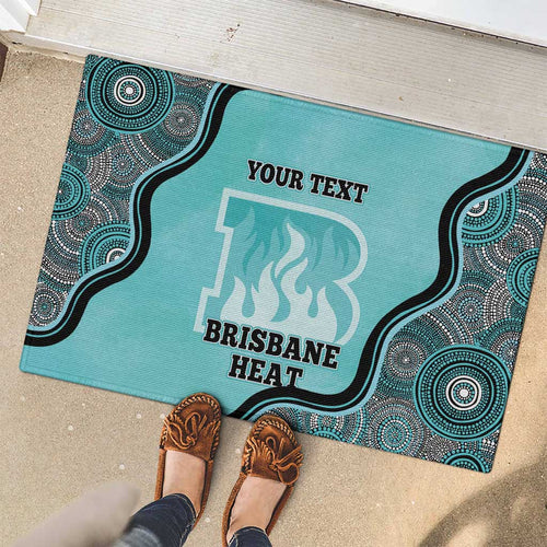 Custom Brisbane Heat Rubber Doormat Indigenous Art - Grunge Style