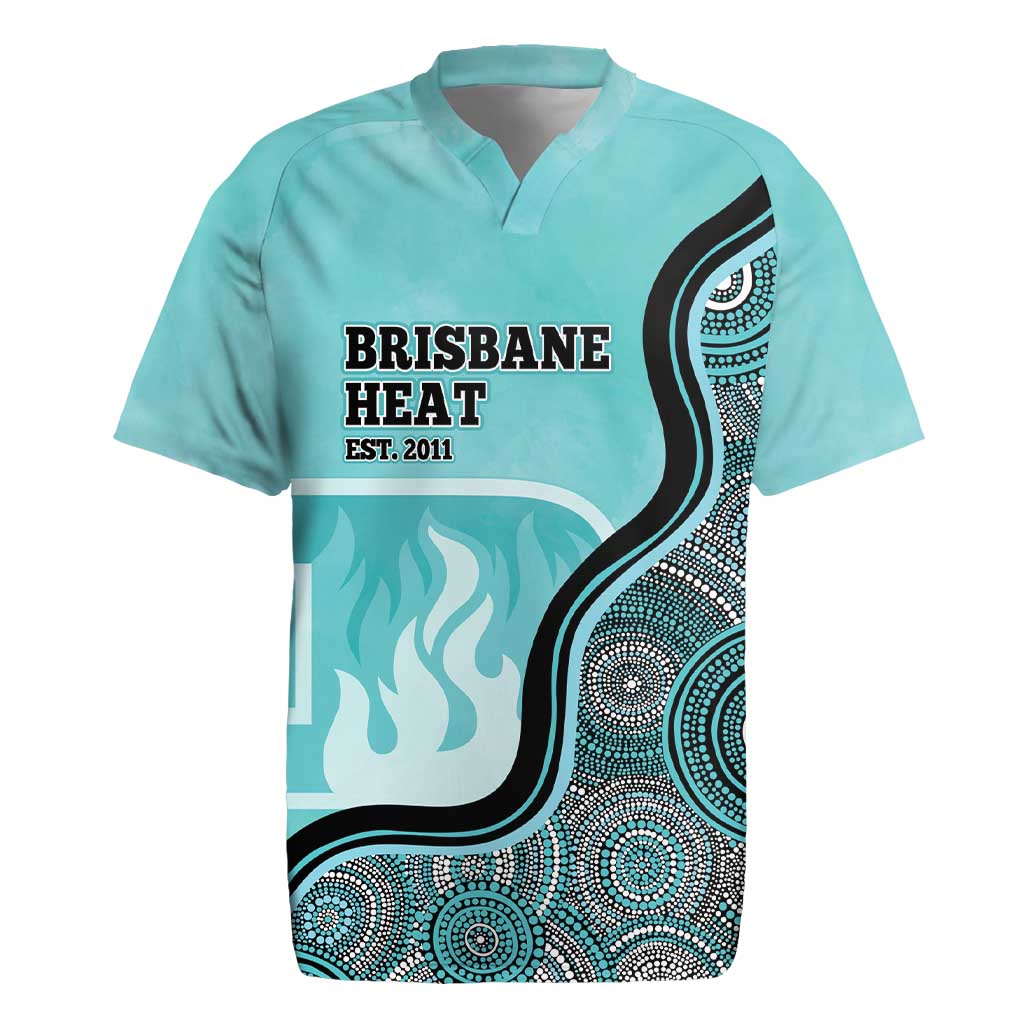 Custom Brisbane Heat Rugby Jersey Indigenous Art - Grunge Style