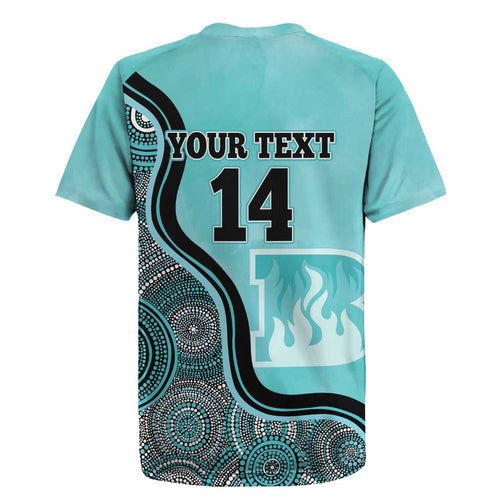Custom Brisbane Heat Rugby Jersey Indigenous Art - Grunge Style