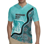 Custom Brisbane Heat Rugby Jersey Indigenous Art - Grunge Style