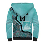 Custom Brisbane Heat Sherpa Hoodie Indigenous Art - Grunge Style