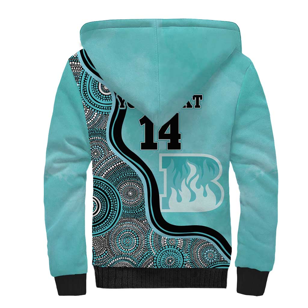 Custom Brisbane Heat Sherpa Hoodie Indigenous Art - Grunge Style