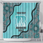Custom Brisbane Heat Shower Curtain Indigenous Art - Grunge Style