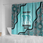 Custom Brisbane Heat Shower Curtain Indigenous Art - Grunge Style