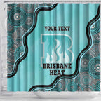 Custom Brisbane Heat Shower Curtain Indigenous Art - Grunge Style