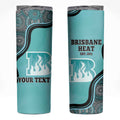 Custom Brisbane Heat Skinny Tumbler Indigenous Art - Grunge Style