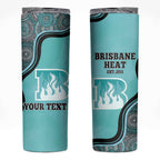 Custom Brisbane Heat Skinny Tumbler Indigenous Art - Grunge Style